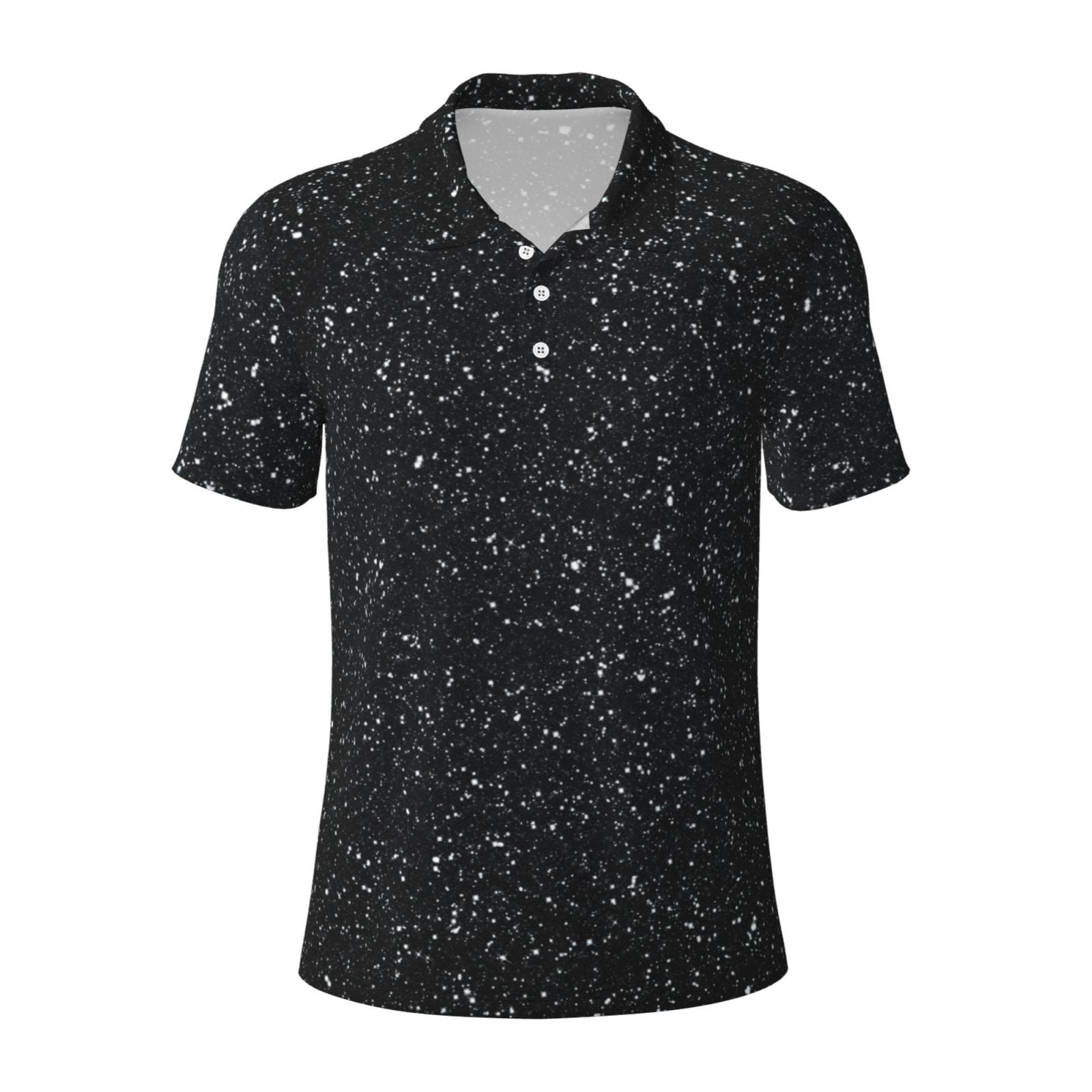 Aqua And Black Polka Dot Men's Golf Shirts