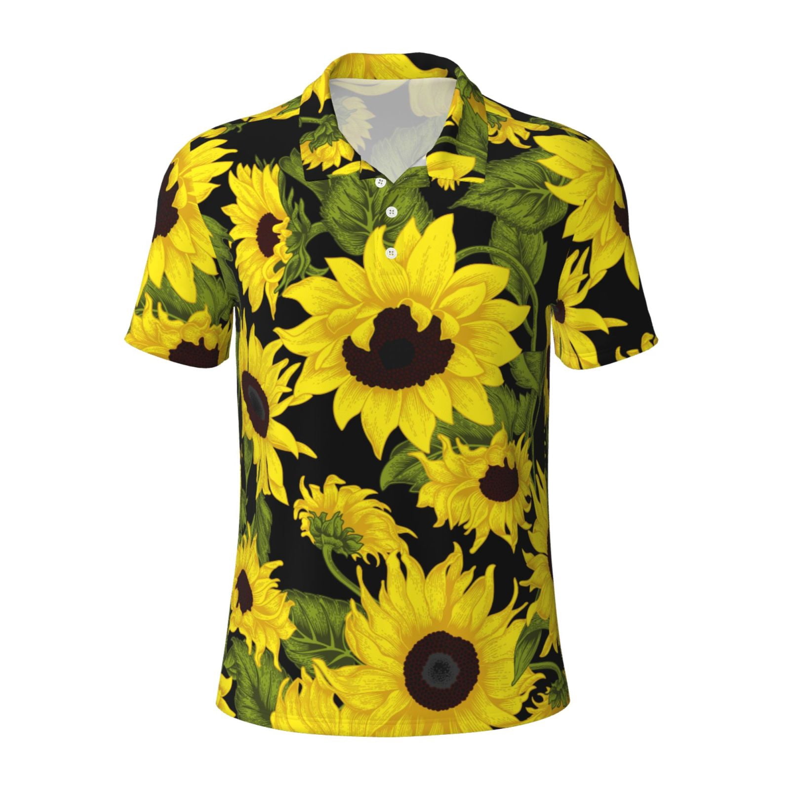 Brown Sunflower Men's Golf Shirts