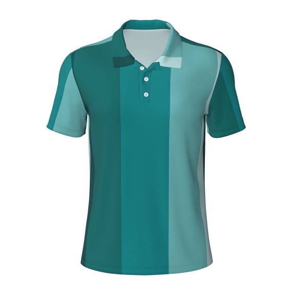 Kuqiui Mens Golf Polo Shirt Dry Fit Performance Sport Short Sleeve Golf Polo Shirts for Men-Teal Color