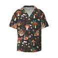 thumbnail image 1 of Kuqiui Mushroom Snail Print Men's Button Down Shirts Short Sleeve Casual Shirts Hawaiian Shirts Vacation Wedding Shirts with Pocket-Small, 1 of 5