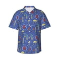 thumbnail image 1 of Kuqiui New-York City Pattern Men's Casual Button-Down Shirts Hawaiian Shirt Short Sleeve-3X-Large, 1 of 5