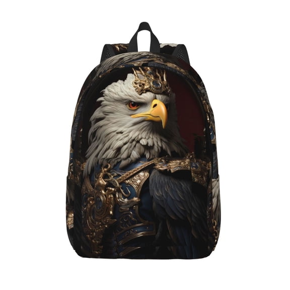 Kuqiui Noble Style Bald Eagle Print Canvas Travel Laptop Backpack for Men Women,Business Work Rucksack College School Computer Bag Fits 15.6 Inch Notebook