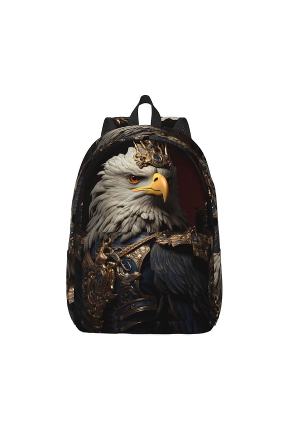 Noble Style Bald Eagle Print Canvas Travel Laptop Backpack for Men Women,Business Work Rucksack College School Computer Bag Fits 15.6 Inch Notebook