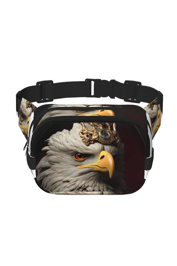 Noble Style Bald Eagle Print Fanny Packs for Women Cross Body Waist Bag Fashionable Fanny Pack Designer Workout Hiking Waist Pack Running Travel Gym