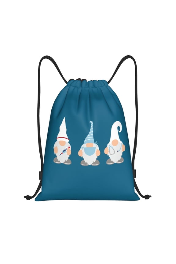Nurse Doctor Gnomes Print Drawstring Backpack Drawstring Bags,Draw String Back Bag Drawstring Bags for Sports,Gym,Travel,Swimming,Beach