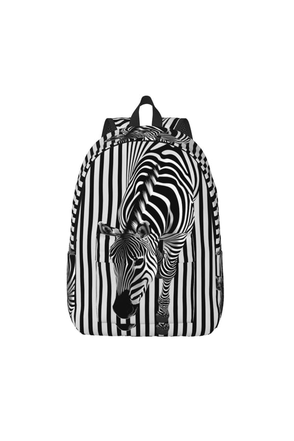 Optical Zebra Illusion Print Canvas Travel Laptop Backpack for Men Women,Business Work Rucksack College School Computer Bag Fits 15.6 Inch Notebook