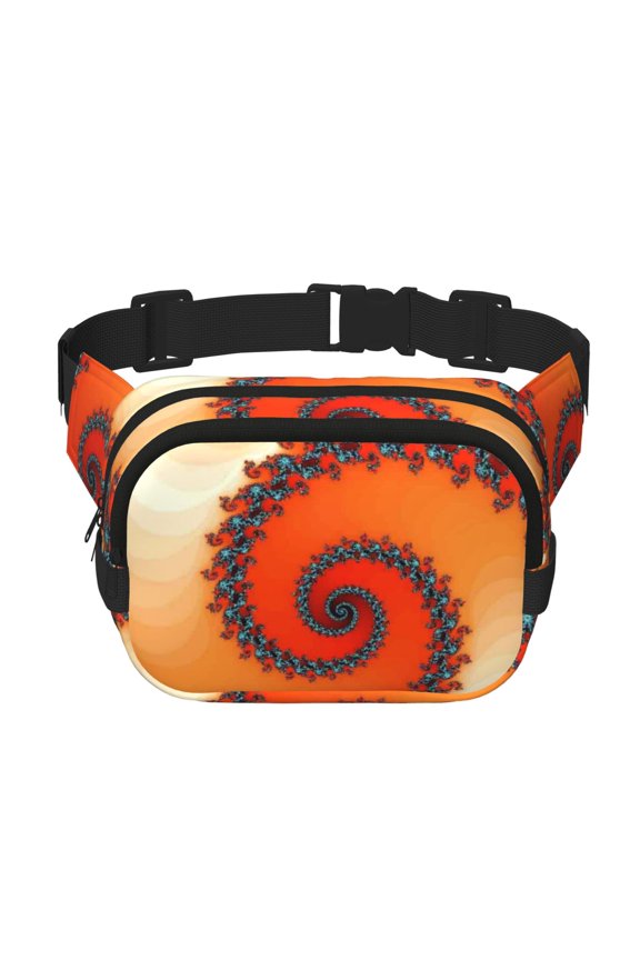 Orange Rotating Print Fanny Packs for Women Cross Body Waist Bag Fashionable Fanny Pack Designer Workout Hiking Waist Pack Running Travel Gym