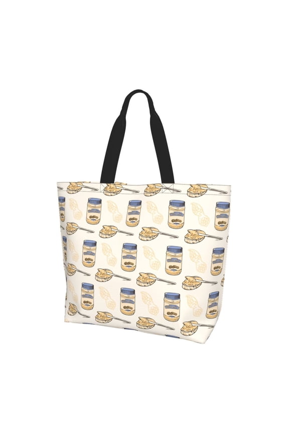 Peanuts Print Tote Bag,Zipper Tote Bag for Women,Tote Bag Inner Pocket Pattern Lightweight Daily Bag Book Bag