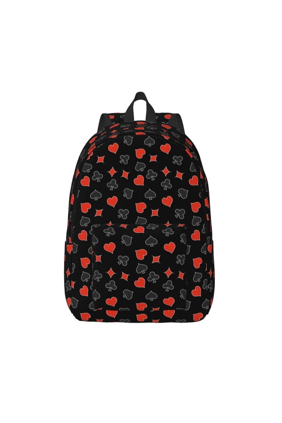 Poker Creative Symbols Print Canvas Travel Laptop Backpack for Men Women,Business Work Rucksack College School Computer Bag Fits 15.6 Inch Notebook