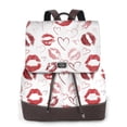 thumbnail image 1 of Kuqiui Red Lips Print Leather Backpack Purse For Women Fashion Ladies Vintage Bags Casual College Travel Backpacks bag, 1 of 4