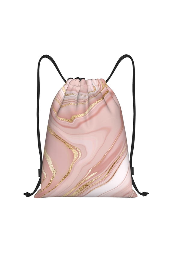 Rose Gold Glitter Splatter Print Drawstring Backpack Drawstring Bags,Draw String Back Bag Drawstring Bags for Sports,Gym,Travel,Swimming,Beach