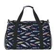 thumbnail image 1 of Kuqiui Sardine Print Foldable Travel Duffel Bag Tote Carry on Luggage Bag Personal item Sports Gym Bag Water Resistant Weekender Overnight Bags for Women and Men, 1 of 7