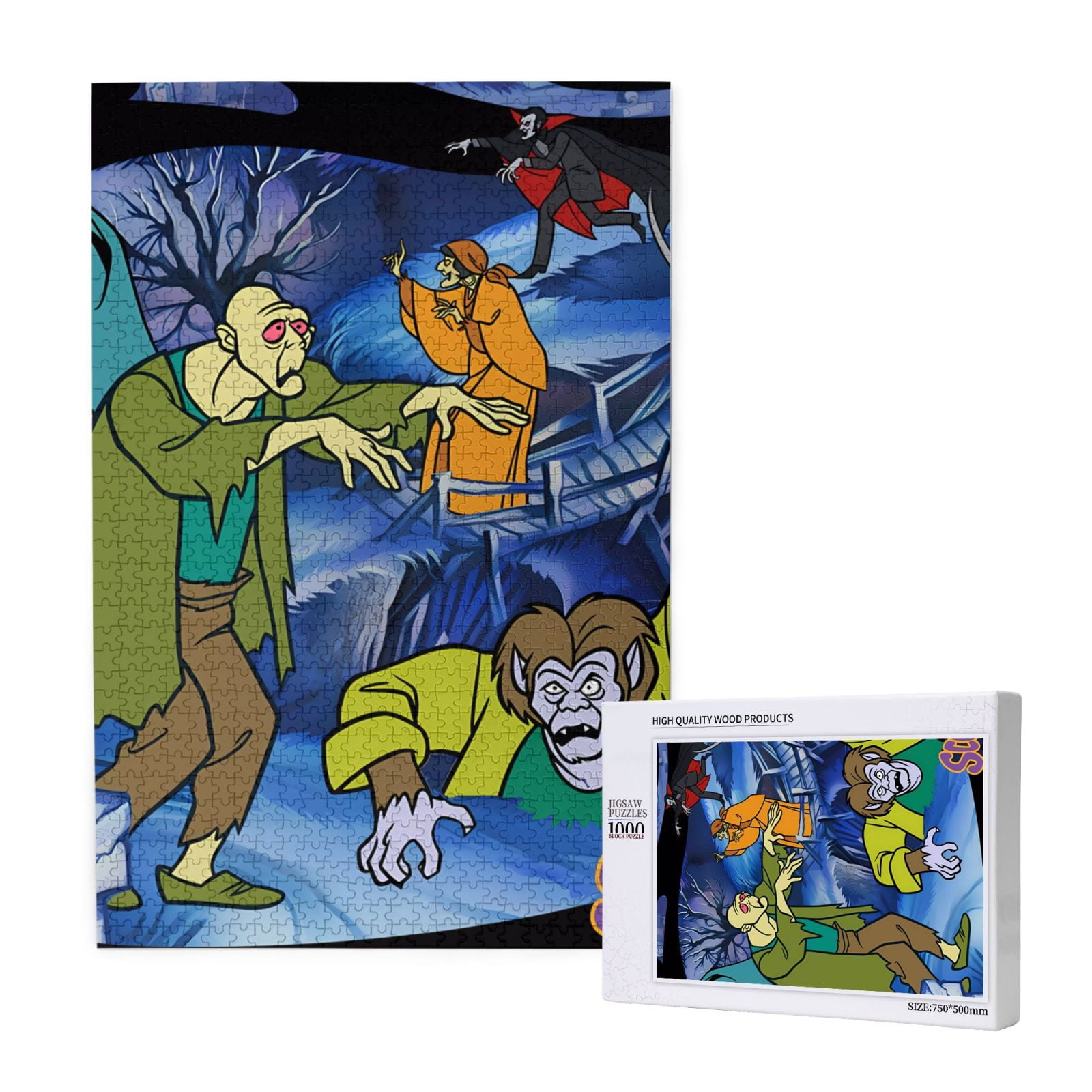Kuqiui Scooby-Doo Print Puzzle Tree of Life Puzzles for Adults 1000 Pieces,Impossible Hard ...