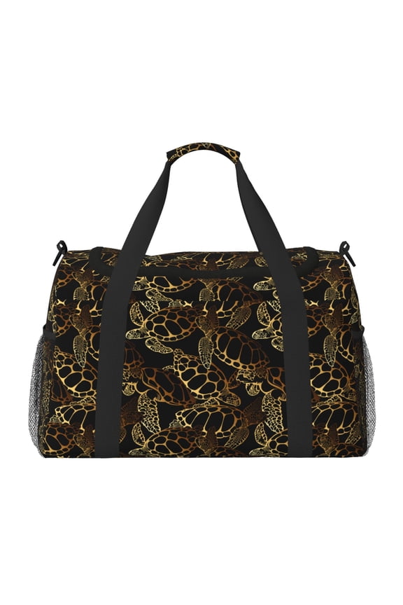 Sea Turtle With Ocean Print Foldable Travel Duffel Bag Tote Carry on Luggage Bag Personal item Sports Gym Bag Water Resistant Weekender Overnight Bags for Women and Men