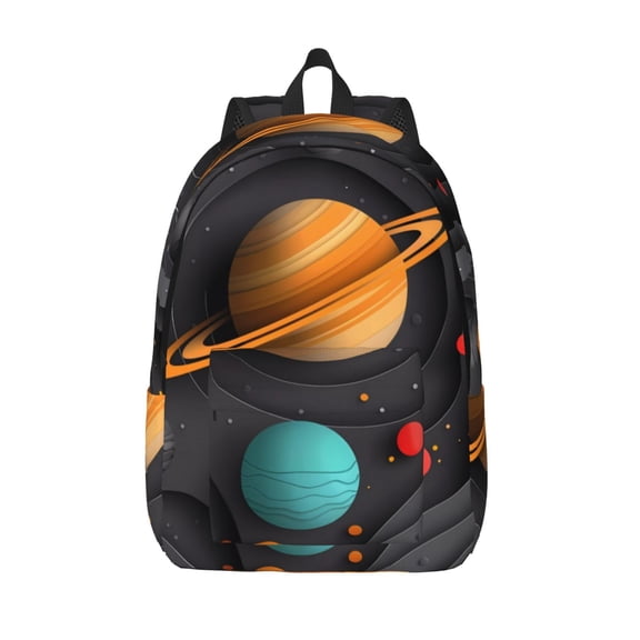 Kuqiui Solar System Paper Art Print Canvas Travel Laptop Backpack for Men Women,Business Work Rucksack College School Computer Bag Fits 15.6 Inch Notebook