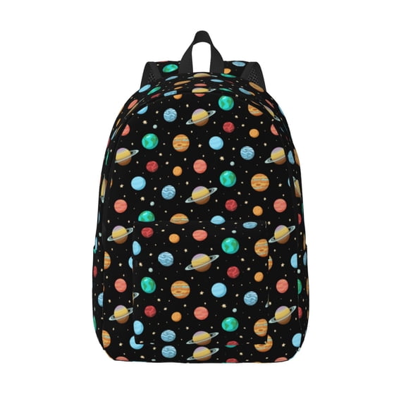 Kuqiui Solar System Planets Space Print Canvas Travel Laptop Backpack for Men Women,Business Work Rucksack College School Computer Bag Fits 15.6 Inch Notebook