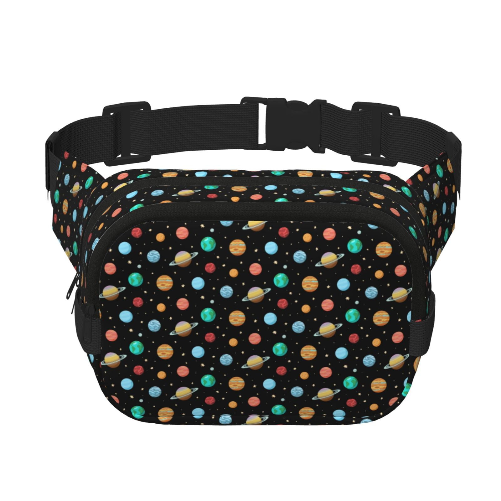 Kuqiui Solar System Planets Space Print Fanny Packs for Women Cross Body Waist Bag Fashionable Fanny Pack Designer Workout Hiking Waist Pack Running Travel Gym