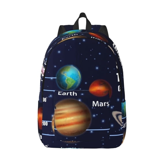 Kuqiui Solar System Print Canvas Travel Laptop Backpack for Men Women,Business Work Rucksack College School Computer Bag Fits 15.6 Inch Notebook