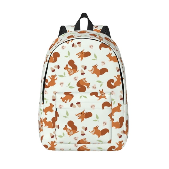 Kuqiui Squirrel Playing Print Canvas Travel Laptop Backpack for Men Women,Business Work Rucksack College School Computer Bag Fits 15.6 Inch Notebook
