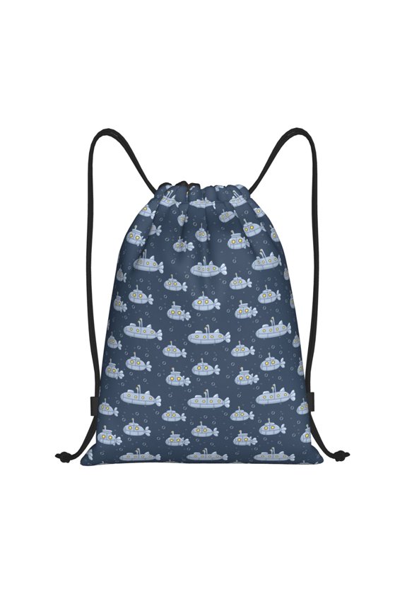 Submarine With Periscope Print Drawstring Backpack Drawstring Bags,Draw String Back Bag Drawstring Bags for Sports,Gym,Travel,Swimming,Beach