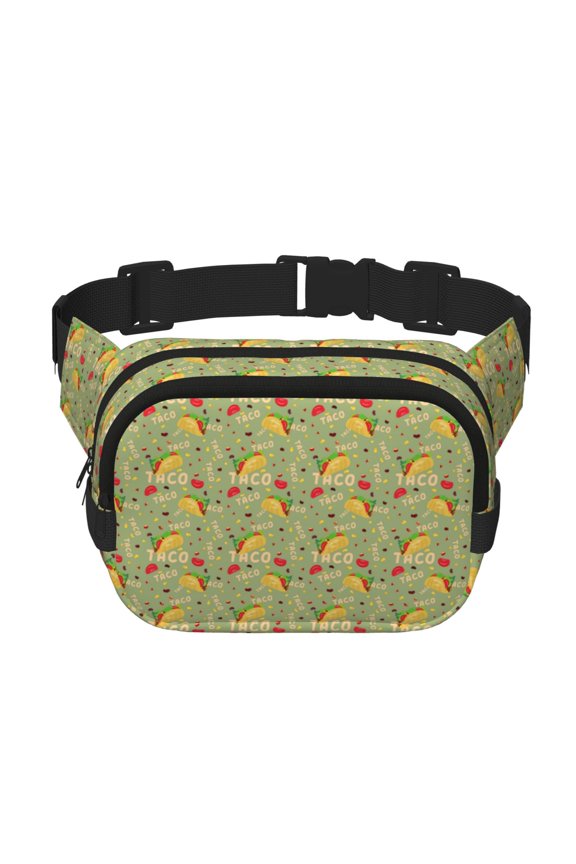 Taco Print Fanny Packs for Women Cross Body Waist Bag Fashionable Fanny Pack Designer Workout Hiking Waist Pack Running Travel Gym