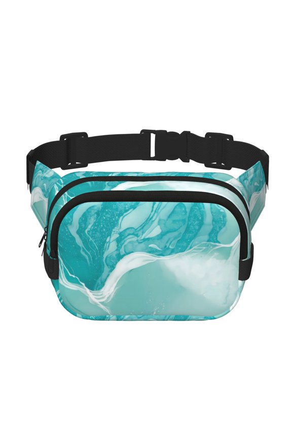 Teal Turquoise 1 Print Fanny Packs for Women Cross Body Waist Bag Fashionable Fanny Pack Designer Workout Hiking Waist Pack Running Travel Gym