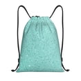 thumbnail image 1 of Kuqiui Teal Turquoise Glitter Print Drawstring Backpack Drawstring Bags,Draw String Back Bag Drawstring Bags for Sports,Gym,Travel,Swimming,Beach, 1 of 8