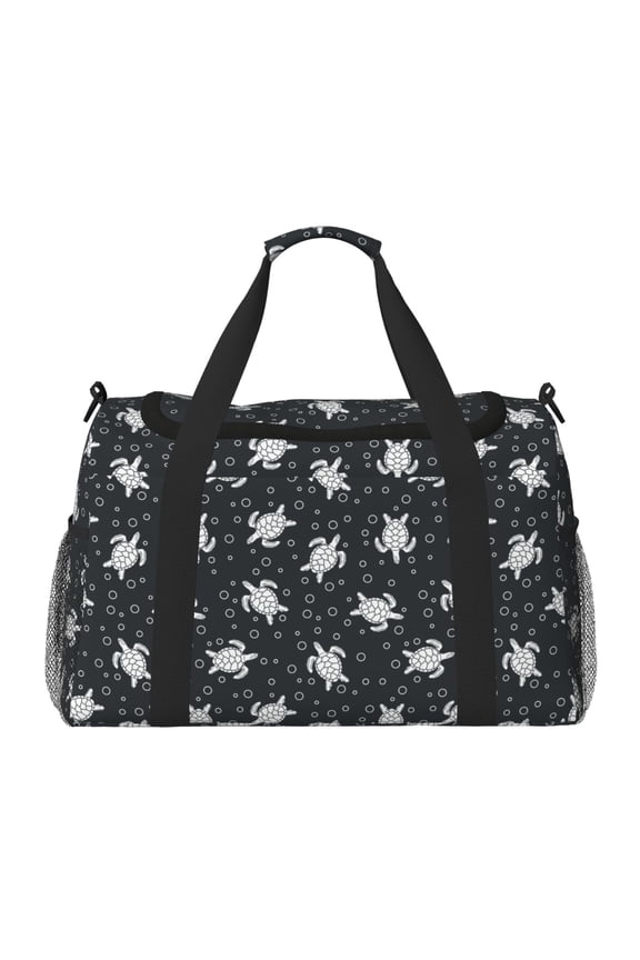 Turtle Print Foldable Travel Duffel Bag Tote Carry on Luggage Bag Personal item Sports Gym Bag Water Resistant Weekender Overnight Bags for Women and Men