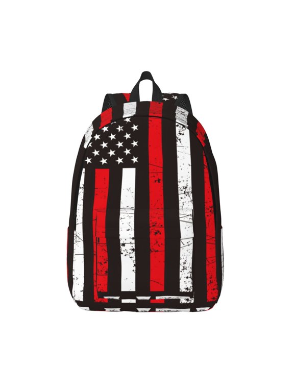 USA Flag Cross Print Canvas Travel Laptop Backpack for Men Women,Business Work Rucksack College School Computer Bag Fits 15.6 Inch Notebook