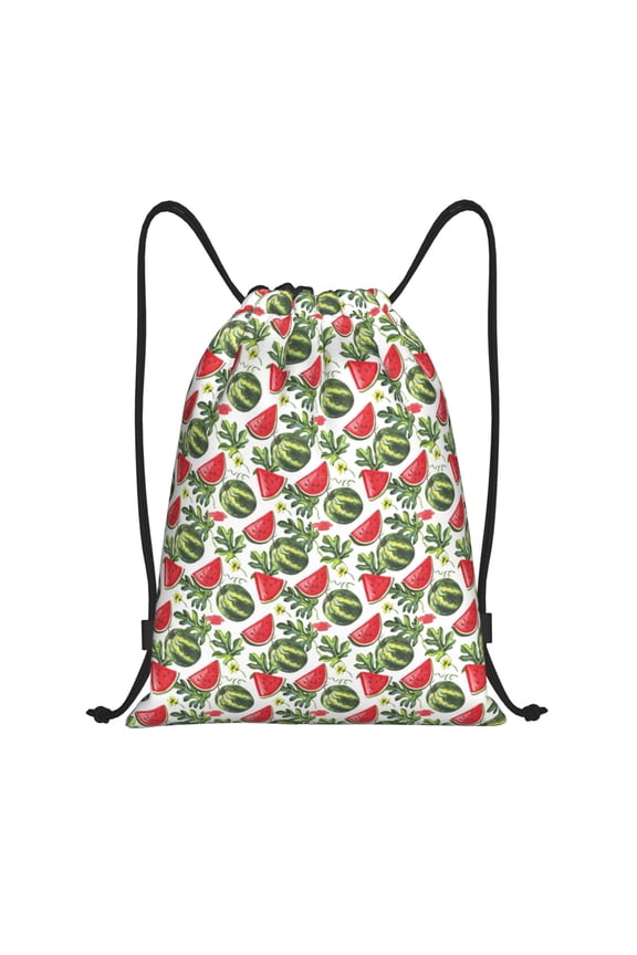 Watermelons Print Drawstring Backpack Drawstring Bags,Draw String Back Bag Drawstring Bags for Sports,Gym,Travel,Swimming,Beach