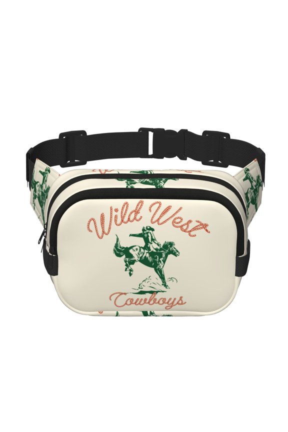 West Cowboys Print Fanny Packs for Women Cross Body Waist Bag Fashionable Fanny Pack Designer Workout Hiking Waist Pack Running Travel Gym