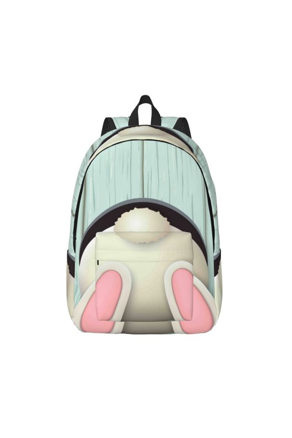 White Bunny Bottom And Easter Eggs Print Canvas Travel Laptop Backpack for Men Women,Business Work Rucksack College School Computer Bag Fits 15.6 Inch Notebook