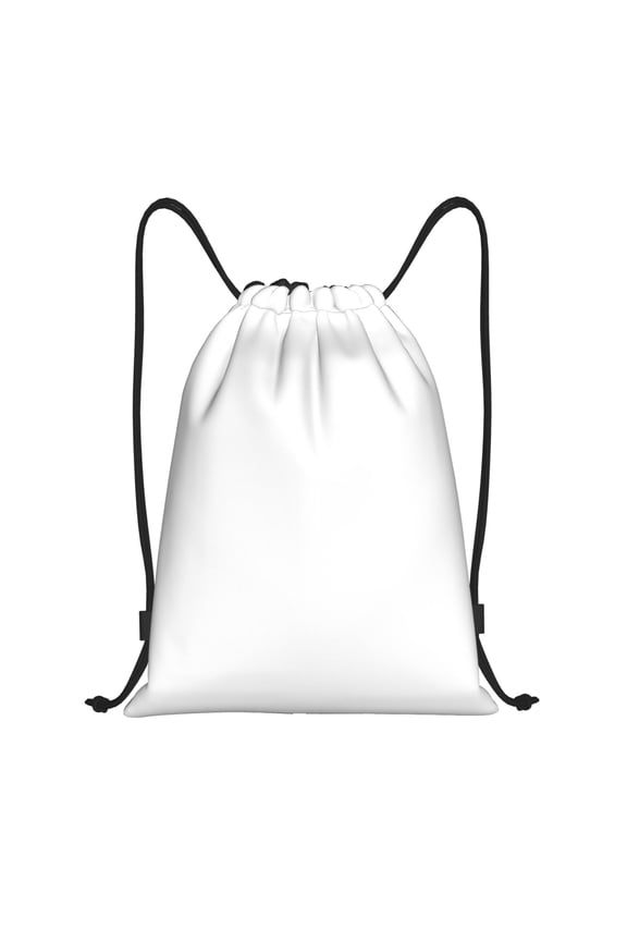 White Print Drawstring Backpack Drawstring Bags,Draw String Back Bag Drawstring Bags for Sports,Gym,Travel,Swimming,Beach