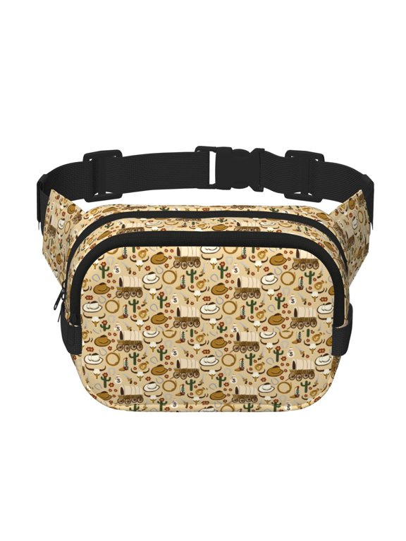 Wild West Cowboy Print Fanny Packs for Women Cross Body Waist Bag Fashionable Fanny Pack Designer Workout Hiking Waist Pack Running Travel Gym