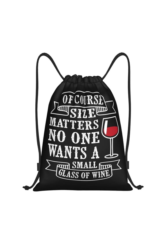 Wine Funny Print Drawstring Backpack Drawstring Bags,Draw String Back Bag Drawstring Bags for Sports,Gym,Travel,Swimming,Beach
