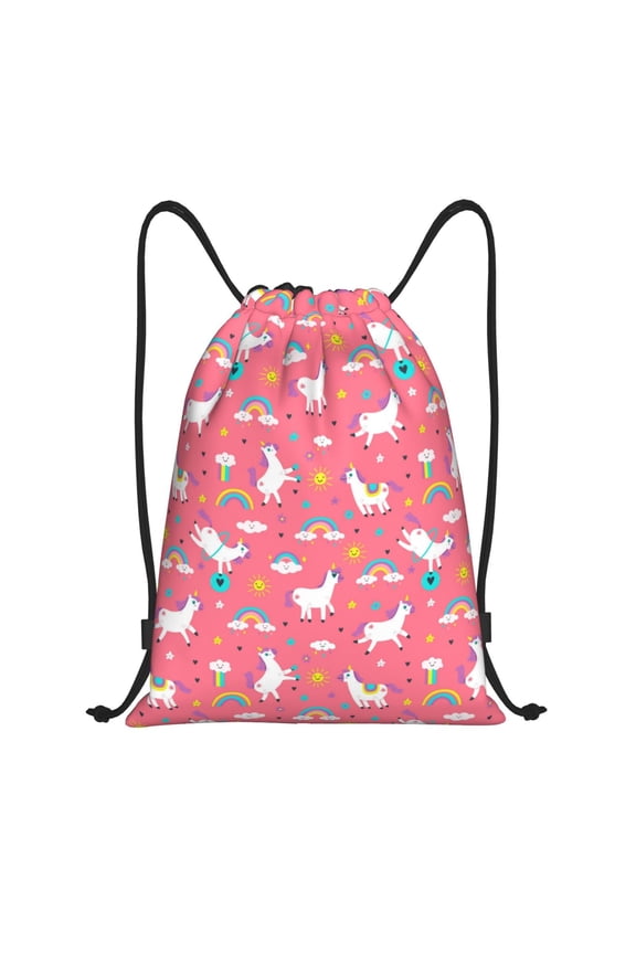 Yoga Unicorn Print Drawstring Backpack Drawstring Bags,Draw String Back Bag Drawstring Bags for Sports,Gym,Travel,Swimming,Beach