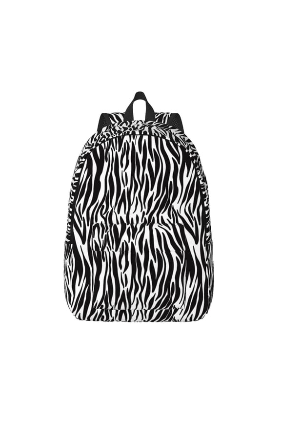 Zebra Print Canvas Travel Laptop Backpack for Men Women,Business Work Rucksack College School Computer Bag Fits 15.6 Inch Notebook