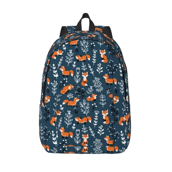Kuqiui cute fall fox Print Canvas Travel Laptop Backpack for Men Women,Business Work Rucksack College School Computer Bag Fits 15.6 Inch Notebook