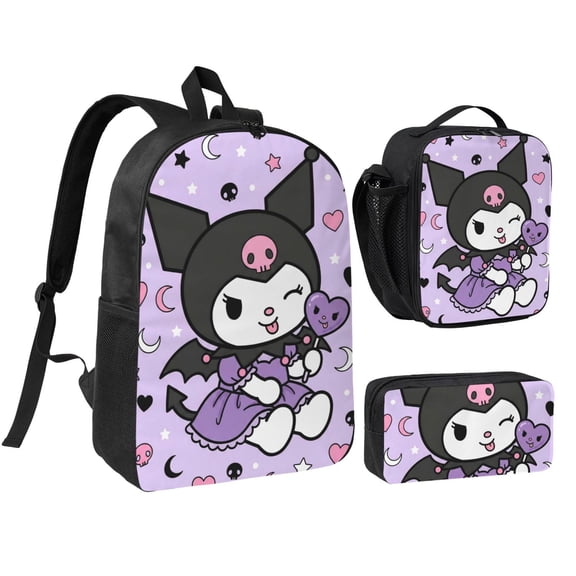 Kur-omi Backpack with Pencil Pouch and Shoulder Bag, 3 Piece Backpack Set with Lunch Bag
