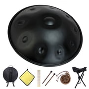 Kurd Handpan 22" D Minor - 10 Note Handpan Drum for Professional Performance, 440Hz Sound, Includes Cloth, Bracket