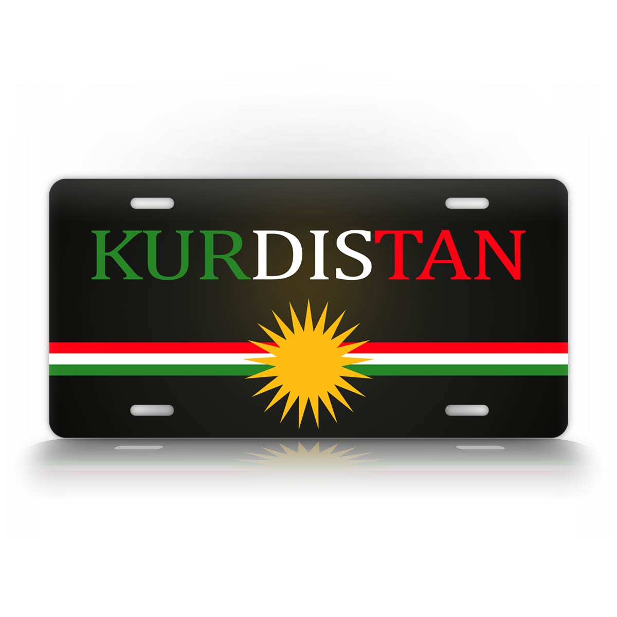 Pair Of 3D Domed Kurdistan Flag / Kurdish Sun Decal Stickers For Cars & Plates