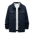 thumbnail image 1 of Kureaily Autumn And Winter Men's Casual Lapel Si Ngle Breasted Solid Color Double Pocket Slim Jacket, 1 of 9