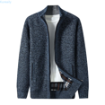 thumbnail image 1 of Kureaily Autumn And Winter Men's Casual Stand And Fleece Thickened Warm Knit Cardigan Sweater Coat Men's Long Sleeve Sweater, 1 of 5