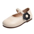 thumbnail image 1 of Kureaily Autumn Girls Shoes Flat Lightweight Solid Color Flower Hook Loop Dress Shoes Simple Style Girly Boots for Girls Girl Shoes Size 12 4.5-5 Years, 1 of 9