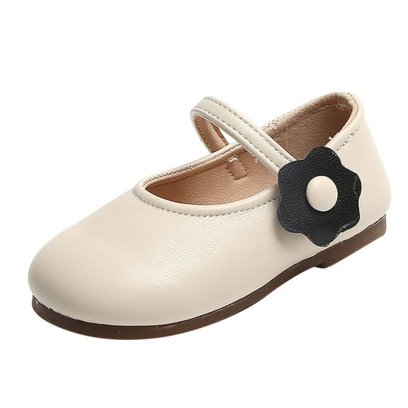 Kureaily Autumn Girls Shoes Flat Lightweight Solid Color Flower Hook Loop Dress Shoes Simple Style Girly Boots for Girls Girl Shoes Size 12 15-18 Months