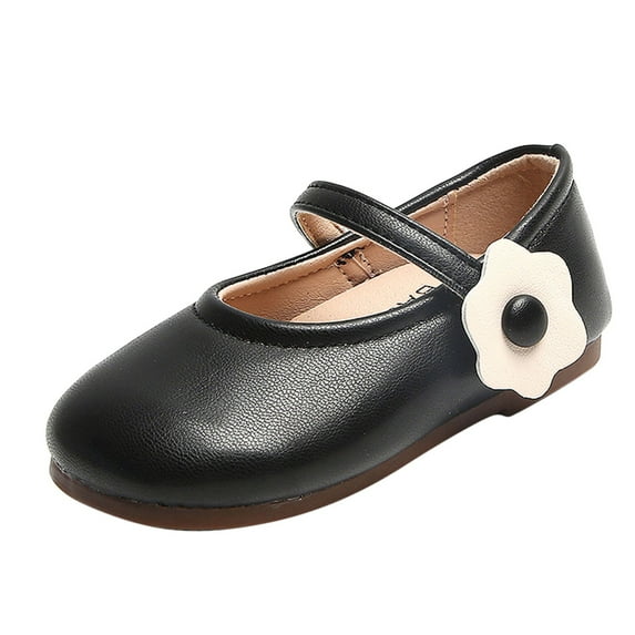 Kureaily Autumn Girls Shoes Flat Lightweight Solid Color Flower Hook Loop Dress Shoes Simple Style Girly Boots for Girls Girl Shoes Size 12 3-3.5 Years