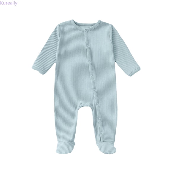 Kureaily Baby Boys Bodysuits Soft Footed Pajamas With Snap Buttons For Toddler 1 12 Months Warm Winter Fall Outfit 6-9 Months