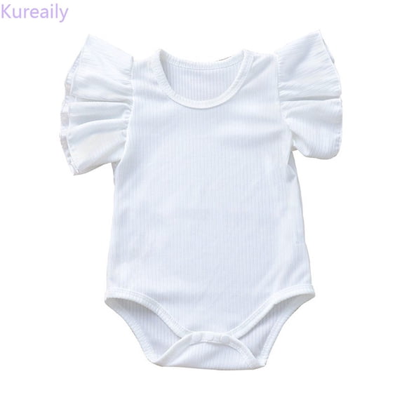 Kureaily Baby Boys Girls Solid Ruffle Romper Bodysuit Clothes Outfits 12-18 Months