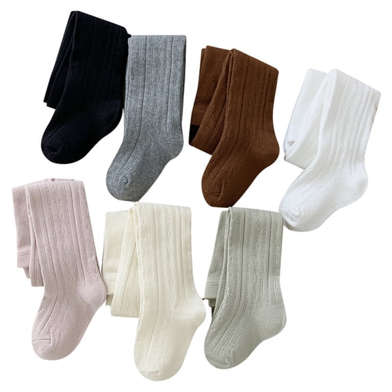 Kureaily Baby Girls Tights Cotton Cable Knit Footed Pantyhose Baby Stockings Toddler Leggings ,girls tights Size L ,Brown