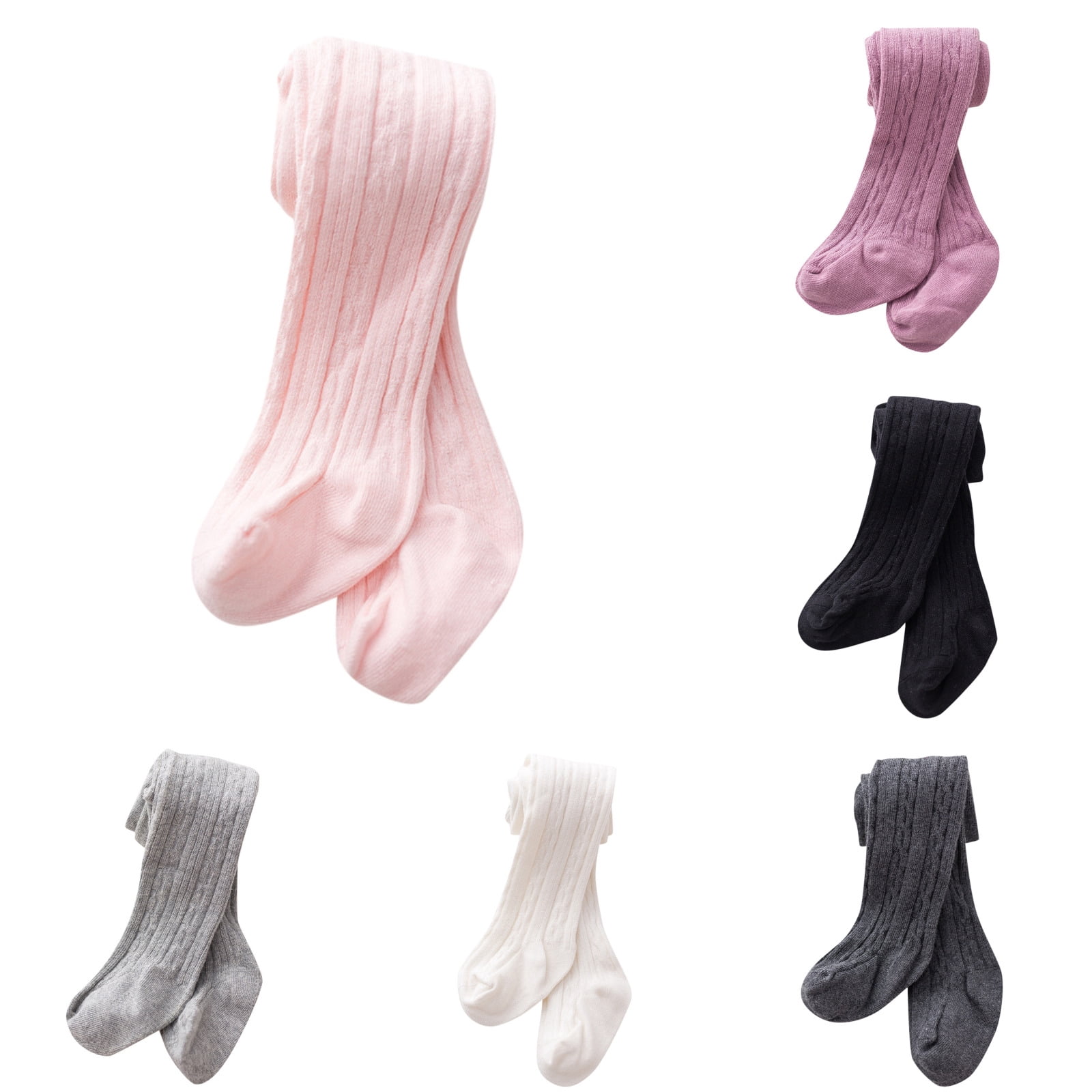 Baby Toddler Girls Boys Cable Knit Tights Cotton Footed Leggings Pantyhose Stocking Pants 0 To 6Years ,back to school leg wear Size 4 ,Pink